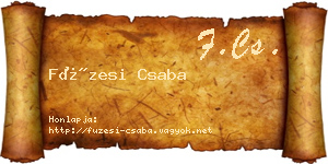 Füzesi Csaba névjegykártya