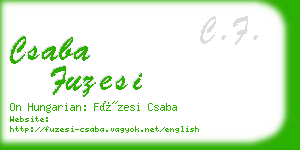 csaba fuzesi business card